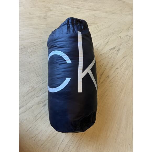 Black Puffer Down Winter Jacket Long Packable Quilted womens L Calvin Klein Y2K - Picture 9 of 16